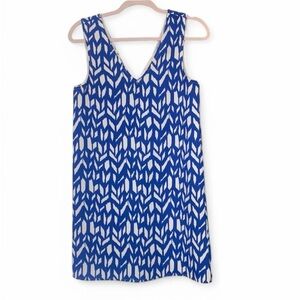 Blue and white printed dress